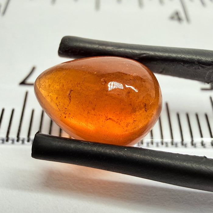 Mandarin Garnet Cabochon, Reddish Orange, 4.23ct, Tanzania, Untreated Unheated