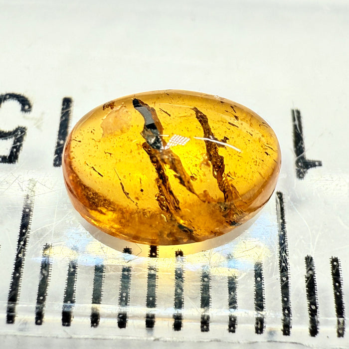 Mandarin Spessartite Cabochon, 1.89ct, Loliondo, Tanzania, Untreated Unheated, very interesting inclusions