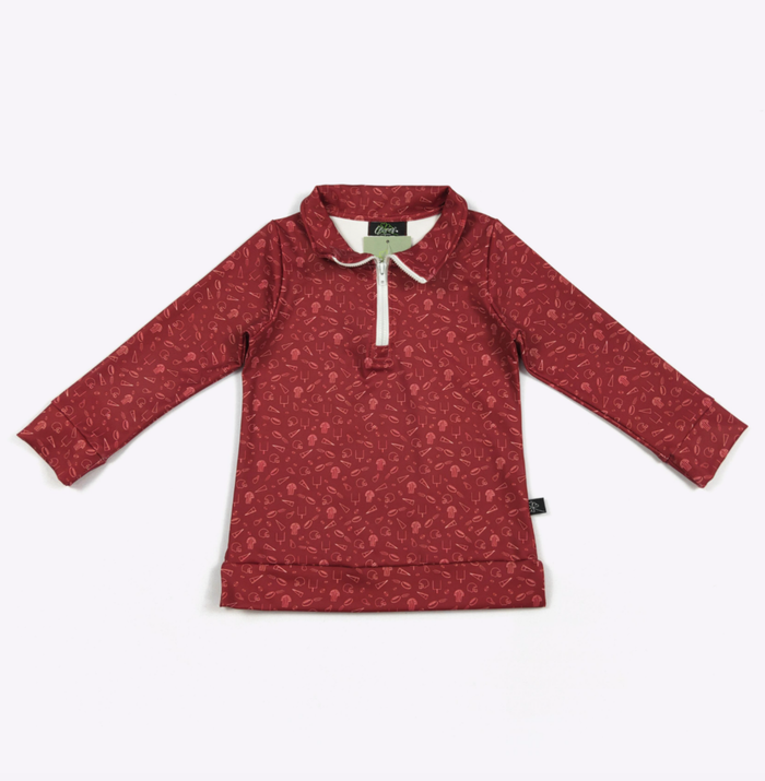 Maroon Go Team Boy Quarter Zip Shirt