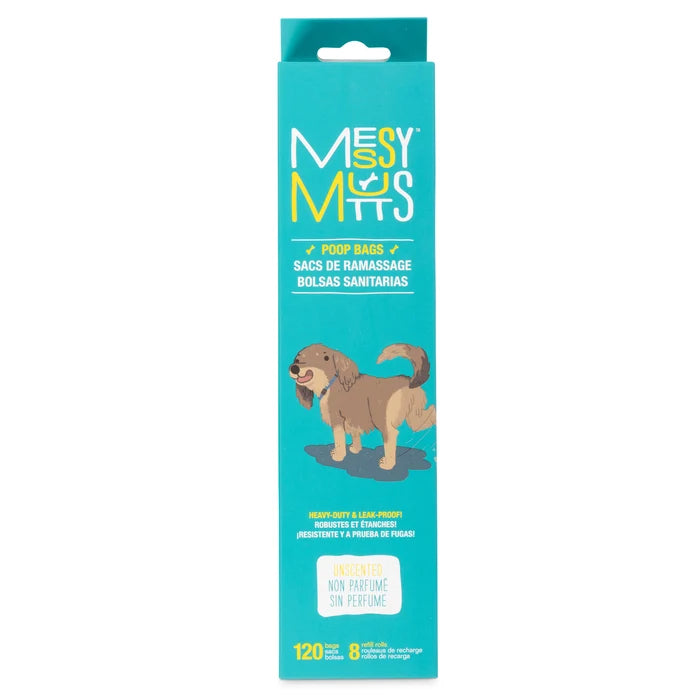 Messy Mutts Advanced Biorecycle Poop Bag, 8 Refill Rolls, 120 Count