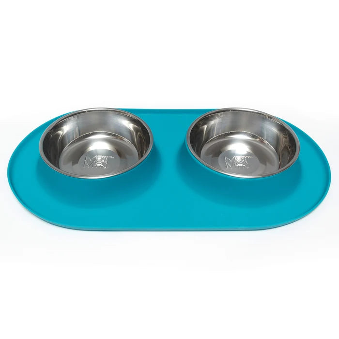 Messy Mutts Double Silicone Feeder Blue Large