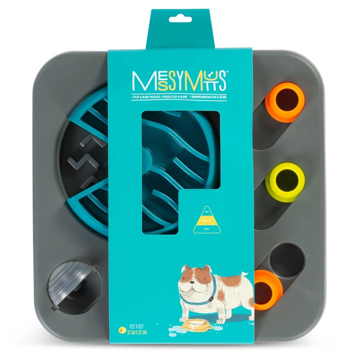 Messy Mutts Flip'n Slide Puzzler, Medium, 12.5" x 12.5", Grey