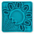 Messy Mutts Framed Spill Resistant Silicone Interactive Multi-Surface Lick Mat Blue 10" x 10"