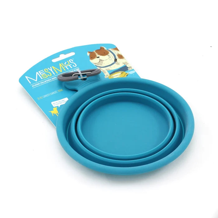 Messy Mutts Silicone Collapsible Bowl Blue Small