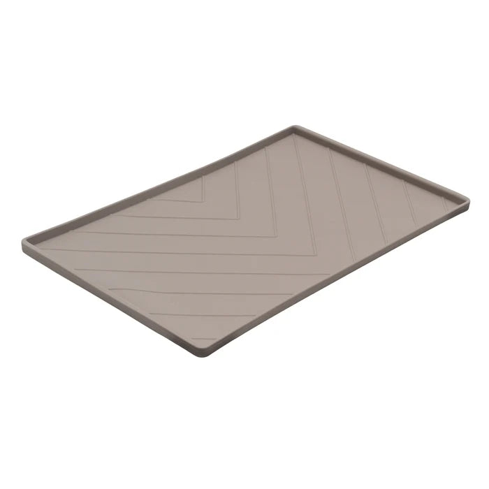 Messy Mutts Silicone Food Mat Raised Edge Grey Medium 20" x 12"