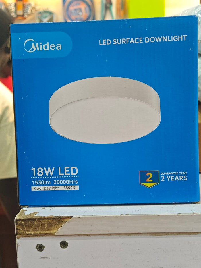 Midea 18W LED Surface Downlight | MDL-DLM60R18W-03 | 6500K Cool Daylight | 1530lm | 110° | 220-240V