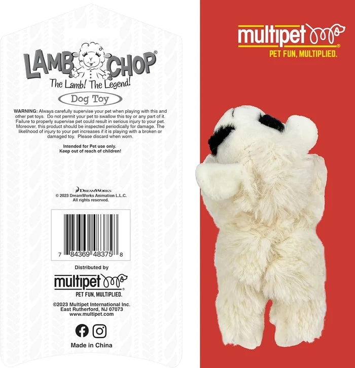 Multipet Lamb Chop Plush Dog Toy 6"