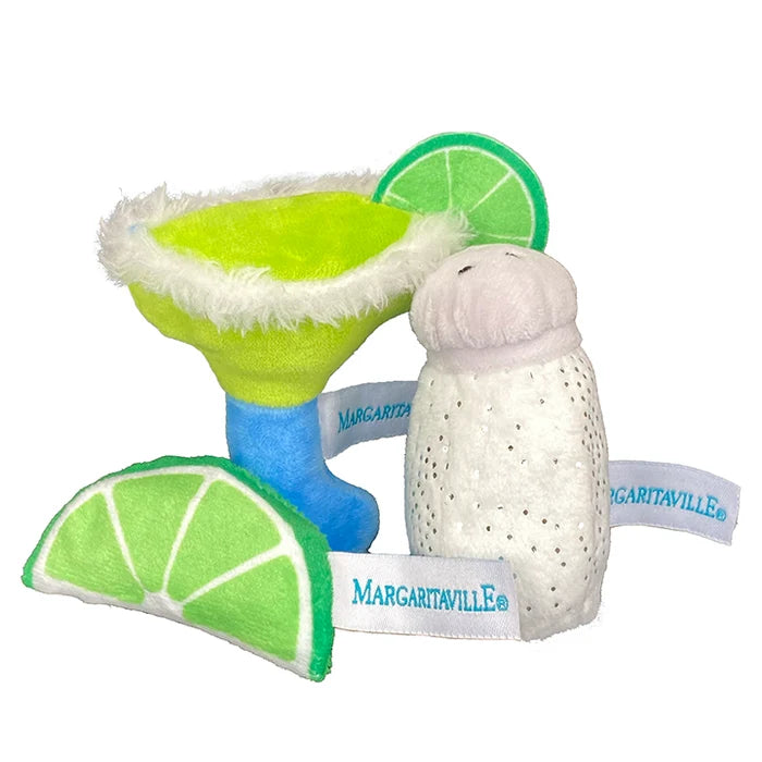 Multipet Margaritaville® Margarita/Salt/Lime Cat Toy Assorted 5.75" 3pk