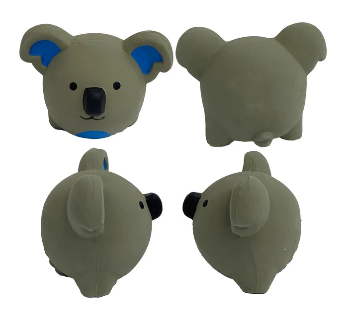 Multipet Minipet Latex Round Animals Dog Chew Toy Assorted Animals 2.5"
