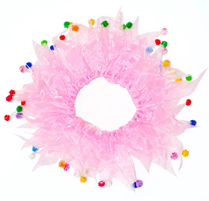 Multipet Party Pom Pom Collar Pink Small