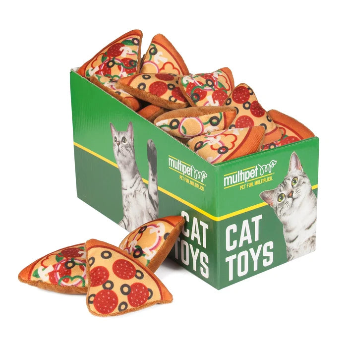 Multipet Pizza Cat Toys 3.25" 25pc