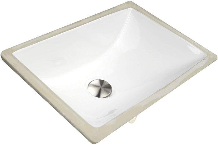 Nantucket Sinks UM-16x11-W 16-Inch by 11-Inch Rectangle Ceramic Undermount Vanity, White - NYDIRECT