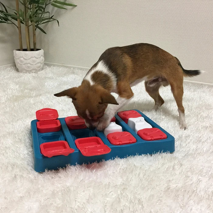 Nina Ottosson Dog Brick Interactive Treat Dog Puzzle Toy Blue Level 2