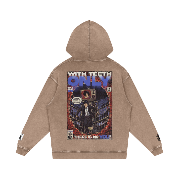 Only - Snow Washed Loose Cotton Hoodie