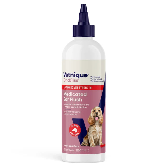 Oticbliss™ Advanced Vet Strength Medicated Anti-Bacterial & Anti-Fungal Ear Flush, 12 fl oz
