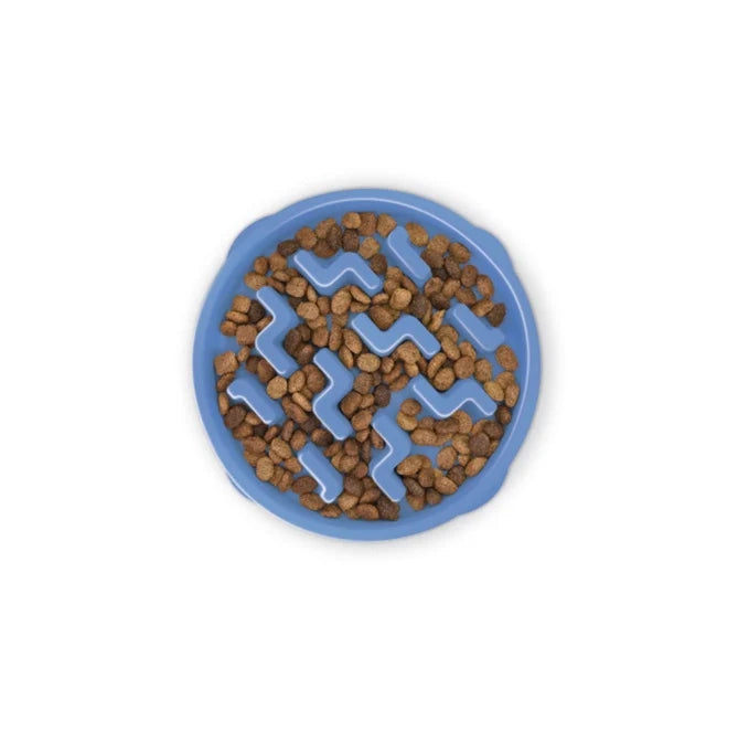 Outward Hound Fun Feeder Slo Bowl Dog Feeder Blue Small