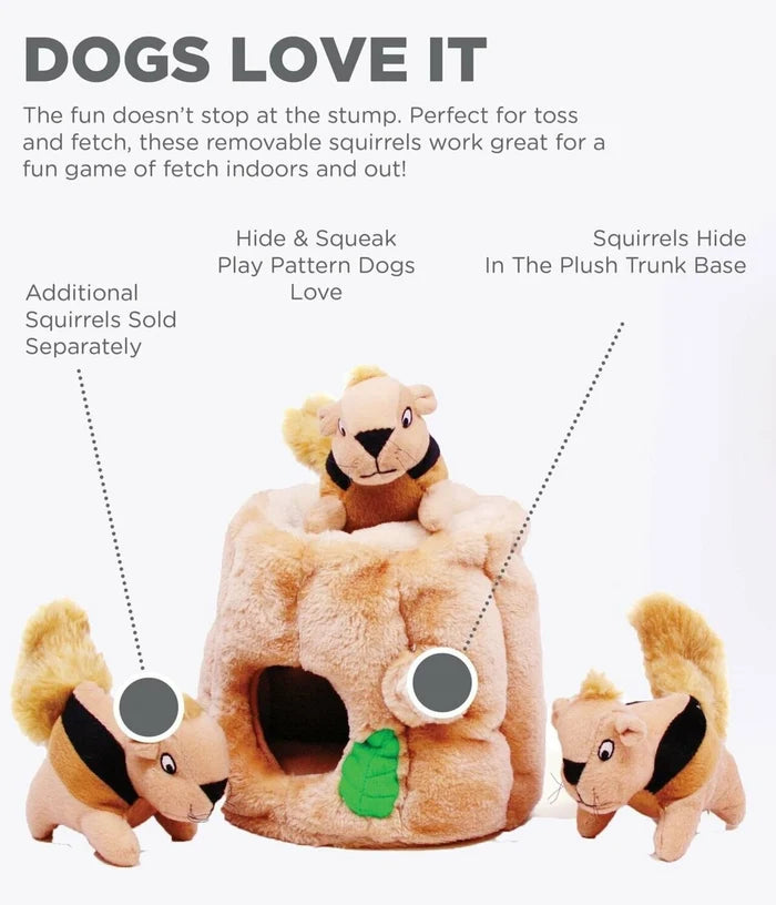 Outward Hound Hide A Squirrel Plush Dog Puzzle Toy Brown Medium