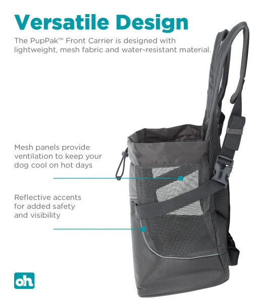 Outward Hound PupPak Dog Front Carrier Medium Grey