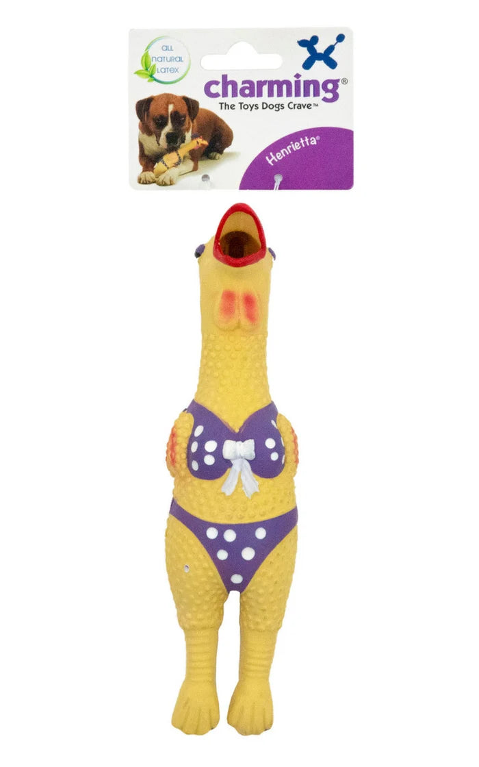 Outward Hound Squawkers Latex Rubber Henrietta Chicken Large