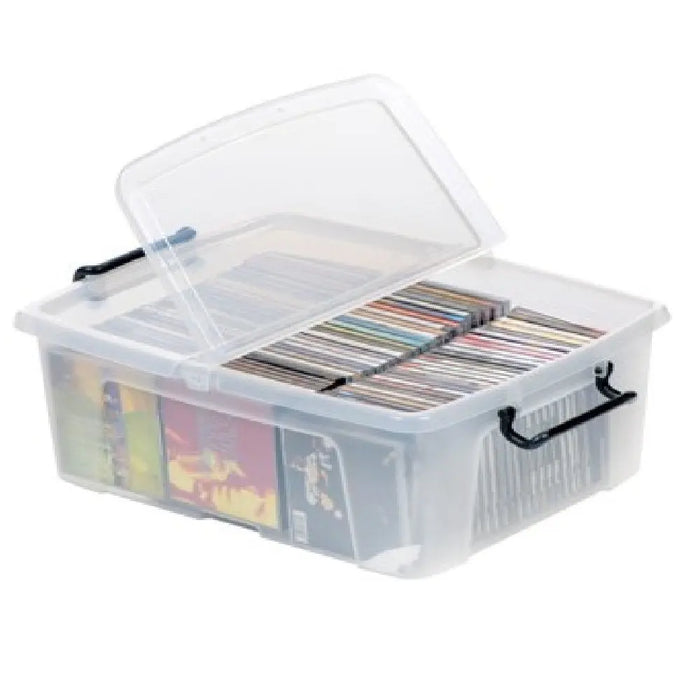 Pack of 5 - 24 Litre Smart Storemaster Plastic Storage Boxes with Lids Strata