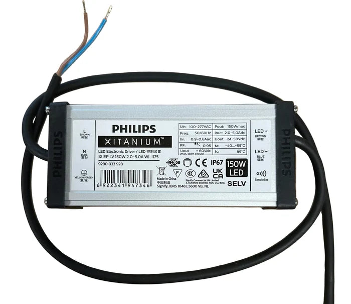 Philips Xitanium LED Driver 150W 24–50V DC 2.0–5.0A IP67 Xi EP LV 150W