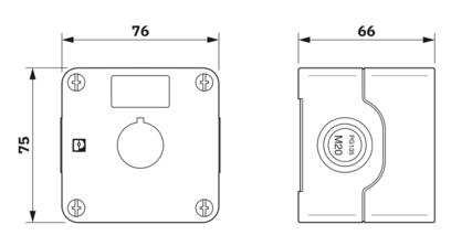 Phoenix Contact PHT22-EN1-YE - Push Button Box Housing, 22mm, 1-Hole, Yellow