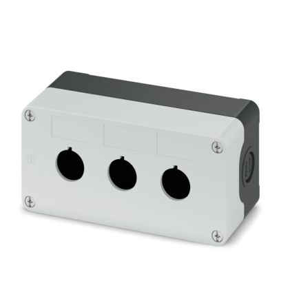 Phoenix Contact PHT22-EN3-GY - Push Button Box Housing, 22mm, 3-Hole, Gray