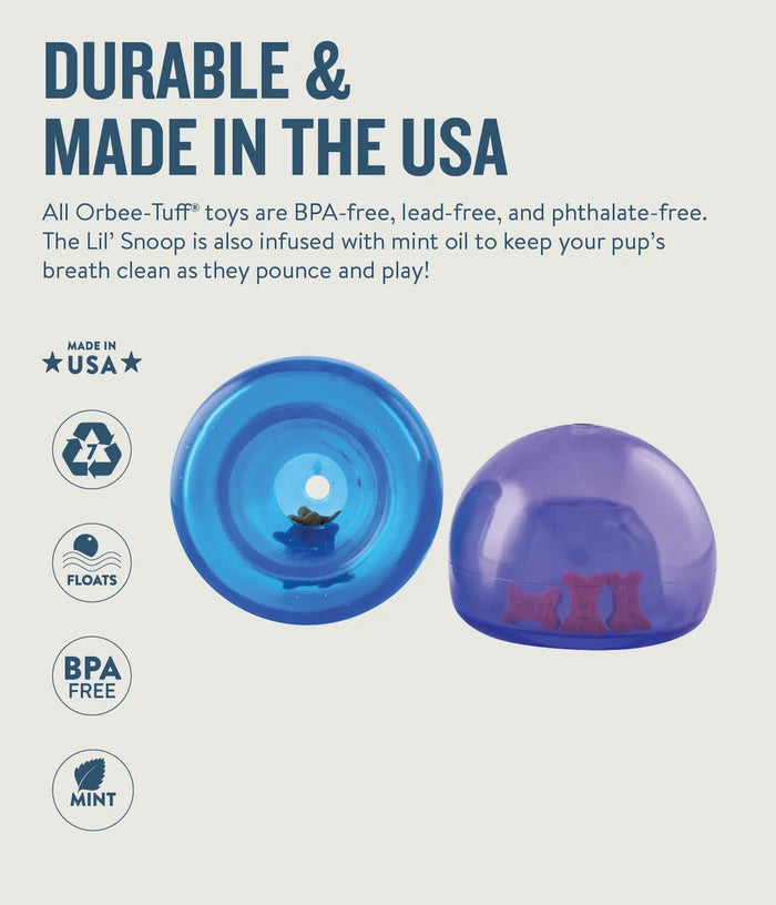Planet Dog Orbee-Tuff Lil Snoop Interactive Treat-Dispensing Dog Toy Purple