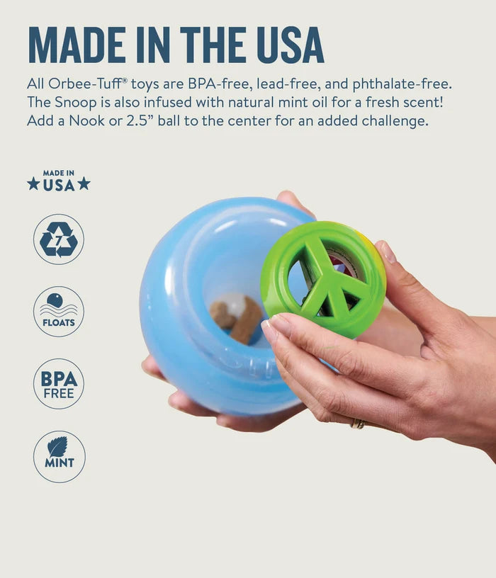 Planet Dog Orbee-Tuff Snoop Interactive Treat-Dispensing Dog Toy Blue