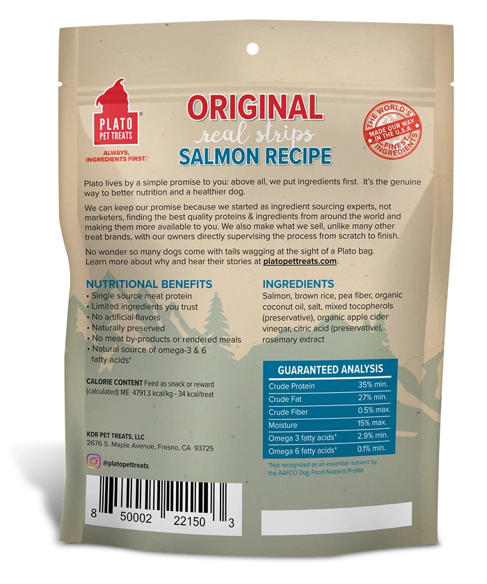Plato Original Real Strips Salmon 18oz