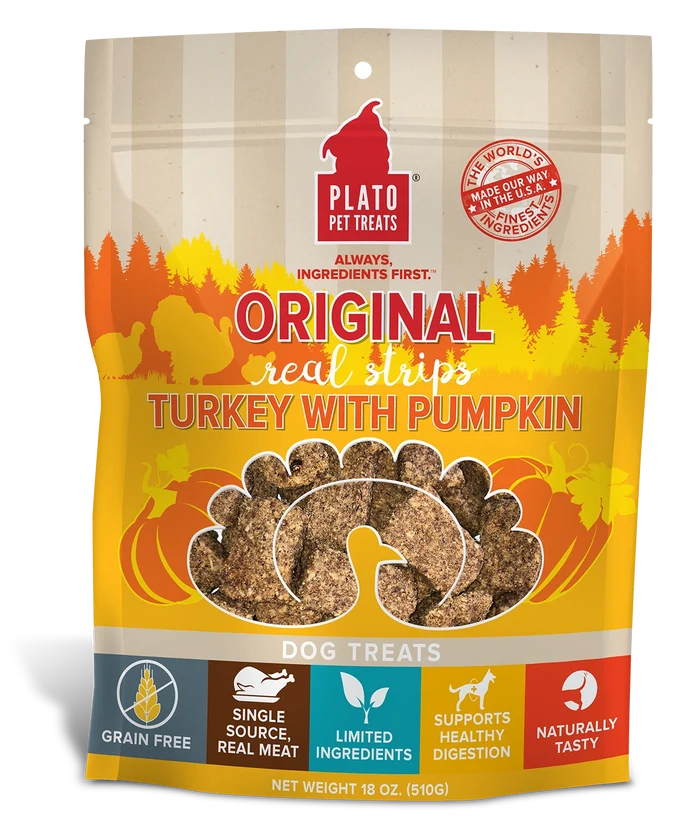 Plato Original Real Strips Turkey & Pumpkin 18oz