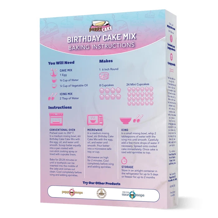 Puppy Cake Mix Birthday Cake Flavored with Pupfetti Sprinkles 10oz