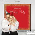 Red and Gold Holiday Party Backdrop, Custom Printable File