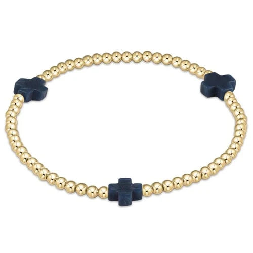Enewton Signature Cross 3mm Navy Bracelet