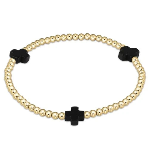 Enewton Signature Cross 3mm Onyx Bracelet
