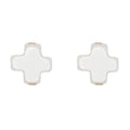 Enewton Signature Off-White Cross Stud Earrings