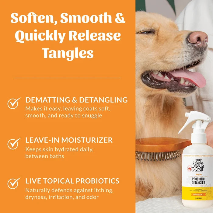 Skout's Honor Probiotic Daily Use Detangler Honeysuckle 8 oz