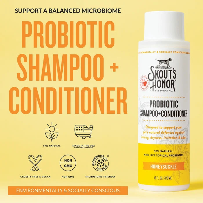 Skout's Honor Probiotic Shampoo + Conditioner Honeysuckle 16 oz