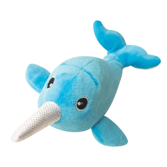 SnugArooz Baby Nikki the Narwhal Plush Dog Toy 5"