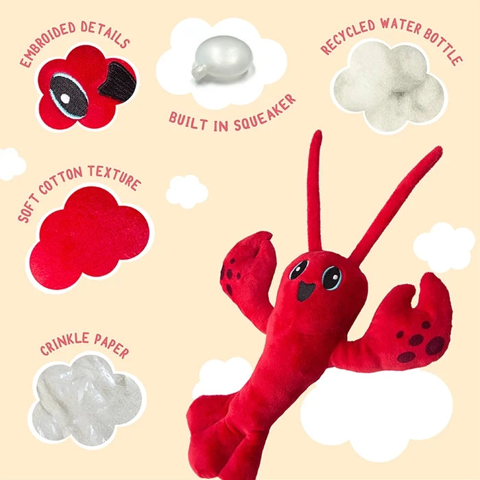 SnugArooz Luca the Lobster Plush Dog Toy 10"