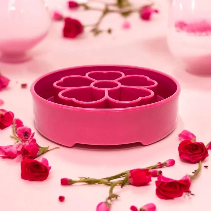 SodaPup Flower eBowl Enrichment Slow Feeder Bowl Pink 8"