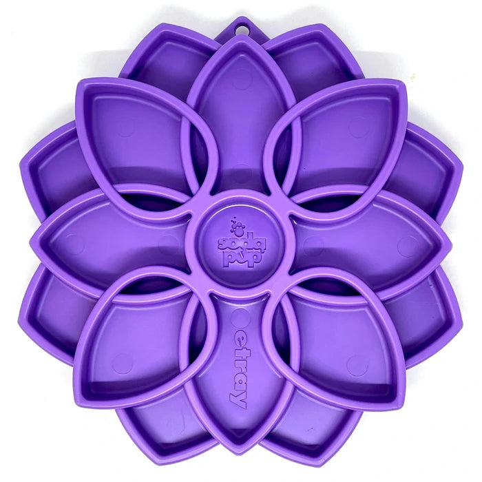 SodaPup Mandala eTray Enrichment Feeder for Dogs Purple 8"