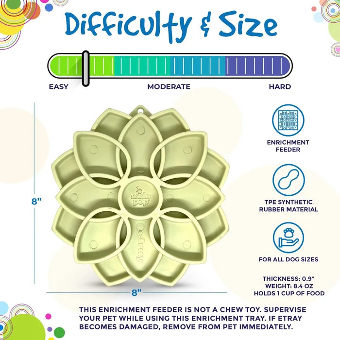 SodaPup Mandala Softie eTray Enrichment Feeder for Dogs Pastel Green 8"
