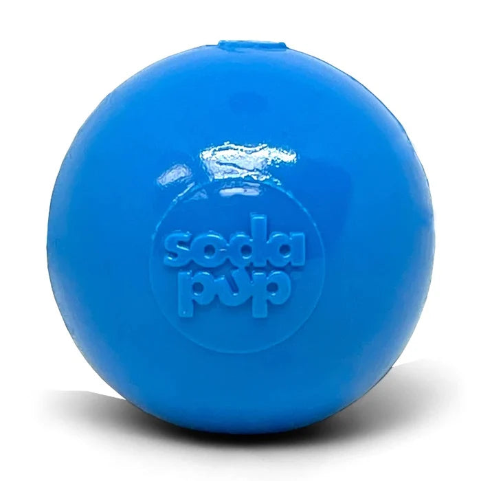 SodaPup PUP-X Squeaker Ball Dog Fetch Toy Blue Medium