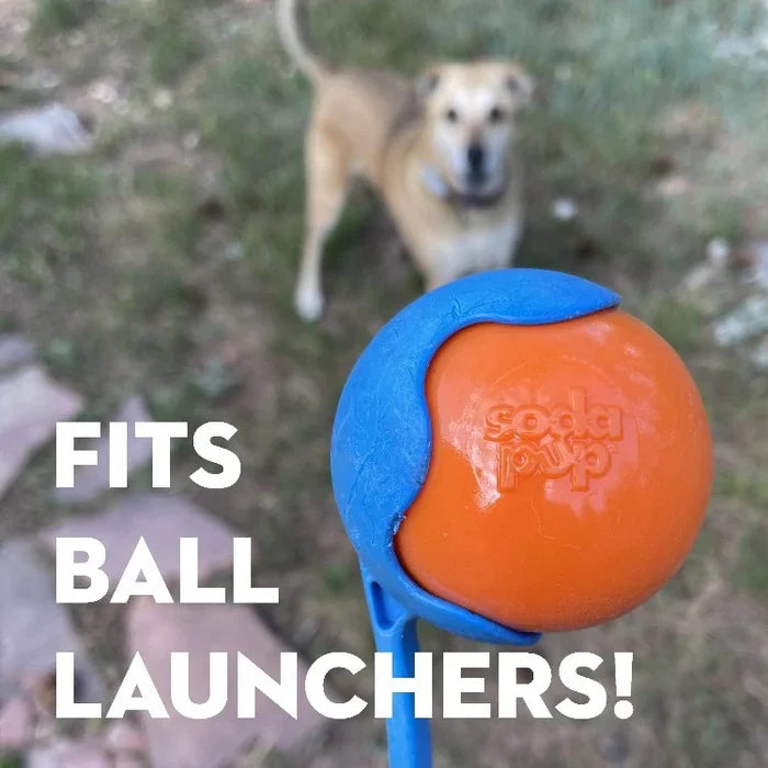 SodaPup PUP-X Squeaker Ball Dog Fetch Toy Orange Medium