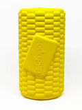 SodaPup Rubber Corn on the Cob Durable Dog Chew Toy Yellow Large 4.75"