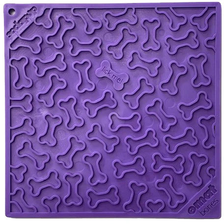 SodaPup TPE eMat Enrichment Lick Mat Bones Purple Large 8"