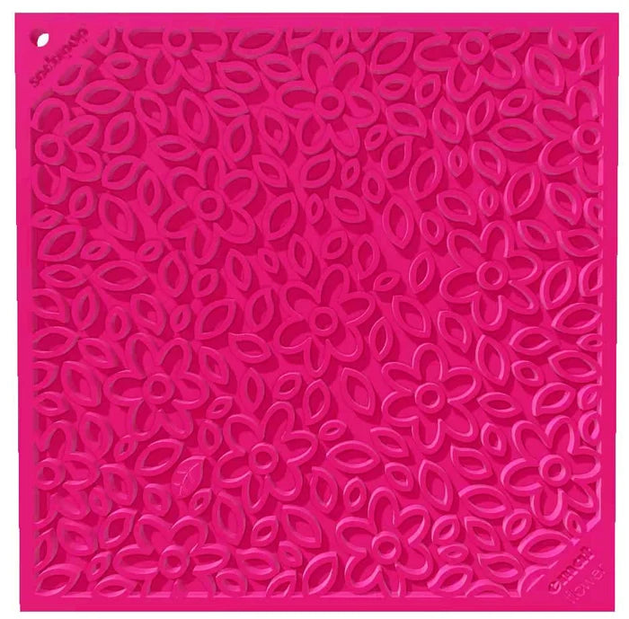 SodaPup TPE eMat Enrichment Lick Mat Flower Power Pink Large 8"