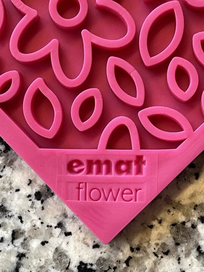 SodaPup TPE eMat Enrichment Lick Mat Flower Power Pink Large 8"