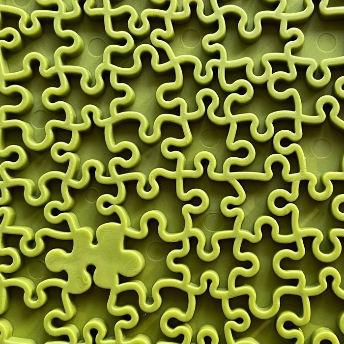 SodaPup TPE eMat Enrichment Lick Mat Jigsaw Green Large 8"